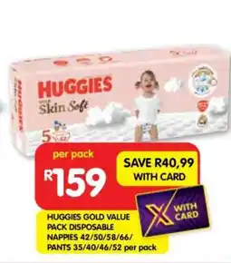 Shoprite HUGGIES GOLD VALUE PACK DISPOSABLE NAPPIES offer