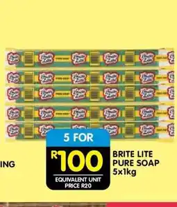 Shoprite BRITE LITE PURE SOAP 5x1kg offer