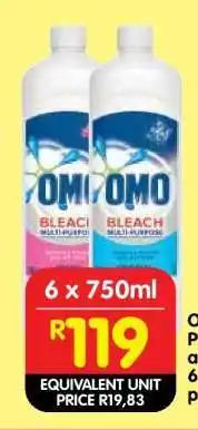 Shoprite OMO Bleach Multi-Purpose 6 x 750ml offer