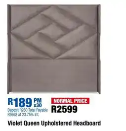 OK Furniture Violet Queen Upholstered Headboard offer
