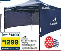 Pick n Pay Hypermarket Blue Mountain 3m x 3m Gazebo with Carry Bag offer