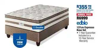OK Furniture 137cm Espresso Base Set offer