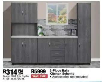 OK Furniture 3-Piece Italia Kitchen Scheme offer