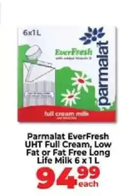 Food Lover's Market Parmalat EverFresh UHT Full Cream, Low Fat or Fat Free Long Life Milk 6 x 1 L offer