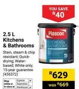 Builders Warehouse Plascon 2.5L Kitchens & Bathrooms 456372 offer
