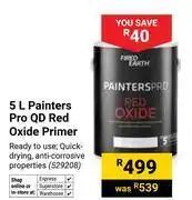 Builders Warehouse Fired Earth 5L Painters Pro QD Red Oxide Primer 529208 offer