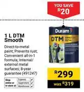 Builders Warehouse Duram 1L DTM Smooth 491247 offer