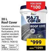 Builders Warehouse Dulux Maxi Cover 20L Roof Cover 743616, 743612, 743615 offer