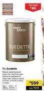 Builders Warehouse Fired Earth 5L Suedette 619541, 619539, 619542, 619546 offer
