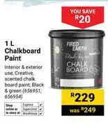 Builders Warehouse Fired Earth 1L Chalkboard Paint 656951, 656954 offer