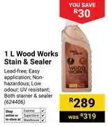 Builders Warehouse Fired Earth 1L Wood Works Stain & Sealer 624406 offer