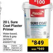 Builders Warehouse Plascon 20L Sure Coat Plaster Primer 625241, 850007713 offer