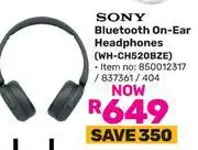 Game Sony Bluetooth On-Ear Headphones WH-CH520BZE offer