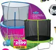 Game Bounceking 10 Ft Trampoline With Steel Ring & Enclosed Safety Net 819237/809345/850022371 offer