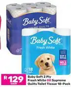 Game Baby Soft 2 Ply Fresh White Or Supreme Quilts Toilet Tissue 18 Pack offer