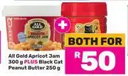 Game All Gold Apricot Jam 300g Plus Black Cat Peanut Butter 250g-For Both offer