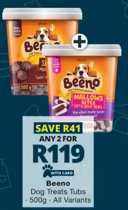 Checkers Beeno Dog Treats Tubs offer