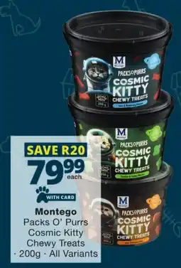 Checkers Montego Packs O' Purrs Cosmic Kitty Chewy Treats offer