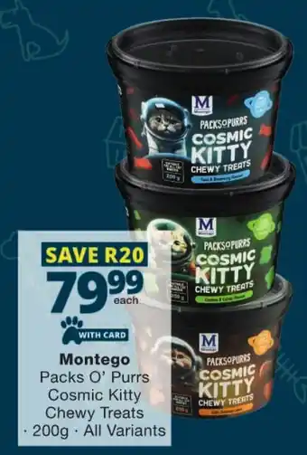 Checkers Montego Packs O' Purrs Cosmic Kitty Chewy Treats offer