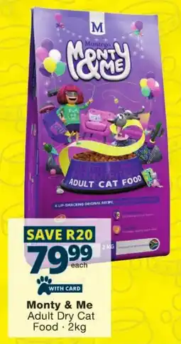 Checkers Monty & Me Adult Dry Cat Food offer