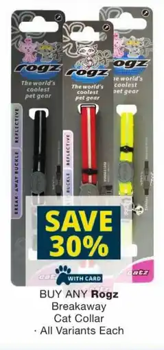 Checkers Rogz Breakaway Cat Collar offer