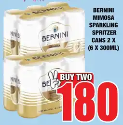 Boxer Liquors Bernini mimosa sparkling spritzer cans offer