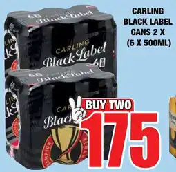 Boxer Liquors Carling black label cans offer