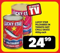 Usave Lucky star pilchards in tomato/ hot chilli sauce offer