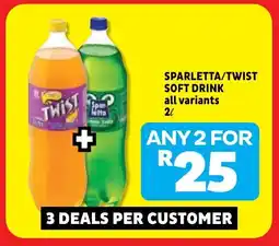 Usave Sparletta/ twist soft drink offer