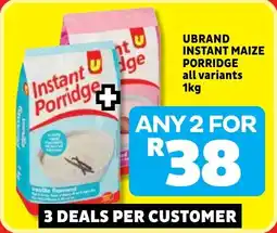 Usave Ubrand instant maize porridge offer