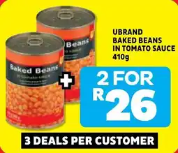 Usave Ubrand baked beans in tomato sauce offer