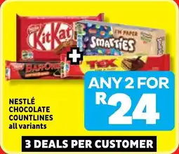 Usave Nestlé chocolate countlines offer
