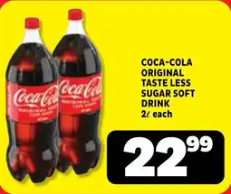 Usave Coca-cola original taste less sugar soft drink offer