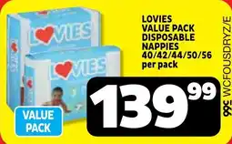 Usave Lovies value pack disposable nappies offer