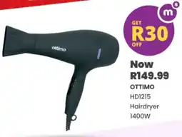 Shoprite Ottimo Hairdryer 1400W offer