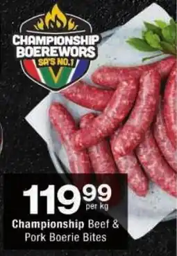 Checkers Hyper Championship Beef & Pork Boerie Bites offer