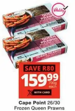 Checkers Hyper Cape Point Frozen Queen Prawns offer