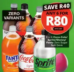 Checkers Hyper Coca-Cola/ Sprite/ Stoney/ Fanta Zero Sugar Soft Drink offer