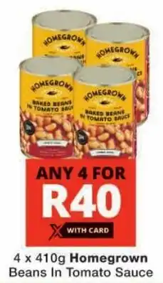 Checkers Hyper Homegrown Beans In Tomato Sauce offer
