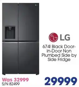 Hirsch's LG Black Door-in-Door Non Plumbed Side by Side Fridge offer