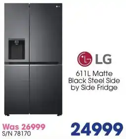 Hirsch's LG Matte Black Steel Side by Side Fridge offer