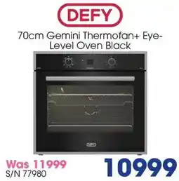 Hirsch's Defy Gemini Thermofan+ Eye-Level Oven Black offer