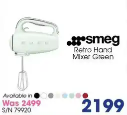 Hirsch's Smeg Retro Hand Mixer Green offer