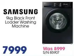 Hirsch's Samsung Black Front Loader Washing Machine offer