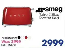 Hirsch's Smeg Retro 2 Slice Toaster Red offer