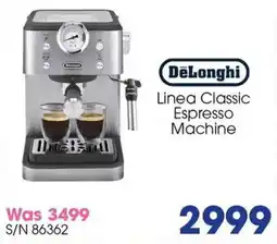 Hirsch's DeLonghi Linea Classic Espresso Machine offer