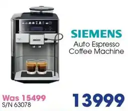 Hirsch's Siemens Auto Espresso Coffee Machine offer