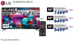 Hirsch's LG 43" 4K Smart AI UHD TV offer
