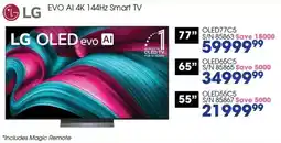 Hirsch's LG 77" EVO AI 4K 144Hz Smart TV offer