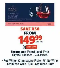 Checkers Forage and Feast Lead-Free Crystal Glasses offer